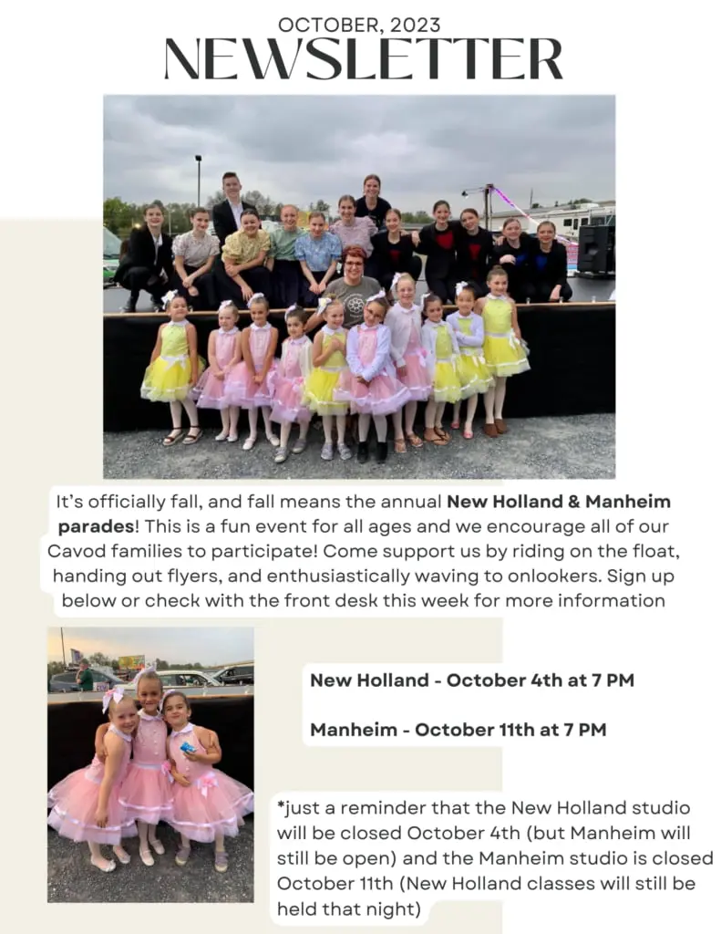 Cavod's New Holland, PA location and Manheim, PA location having parades in October 2023.