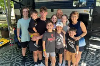 Connie Dienner camping with family